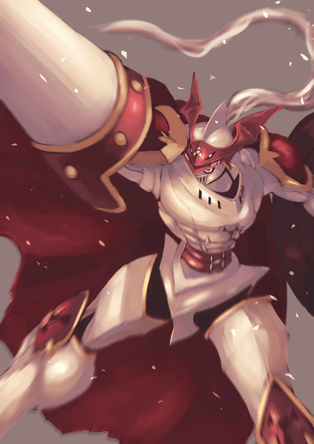 1000x1414 dukemon (digimon and 1 more) drawn by tesshii_(riza4828)