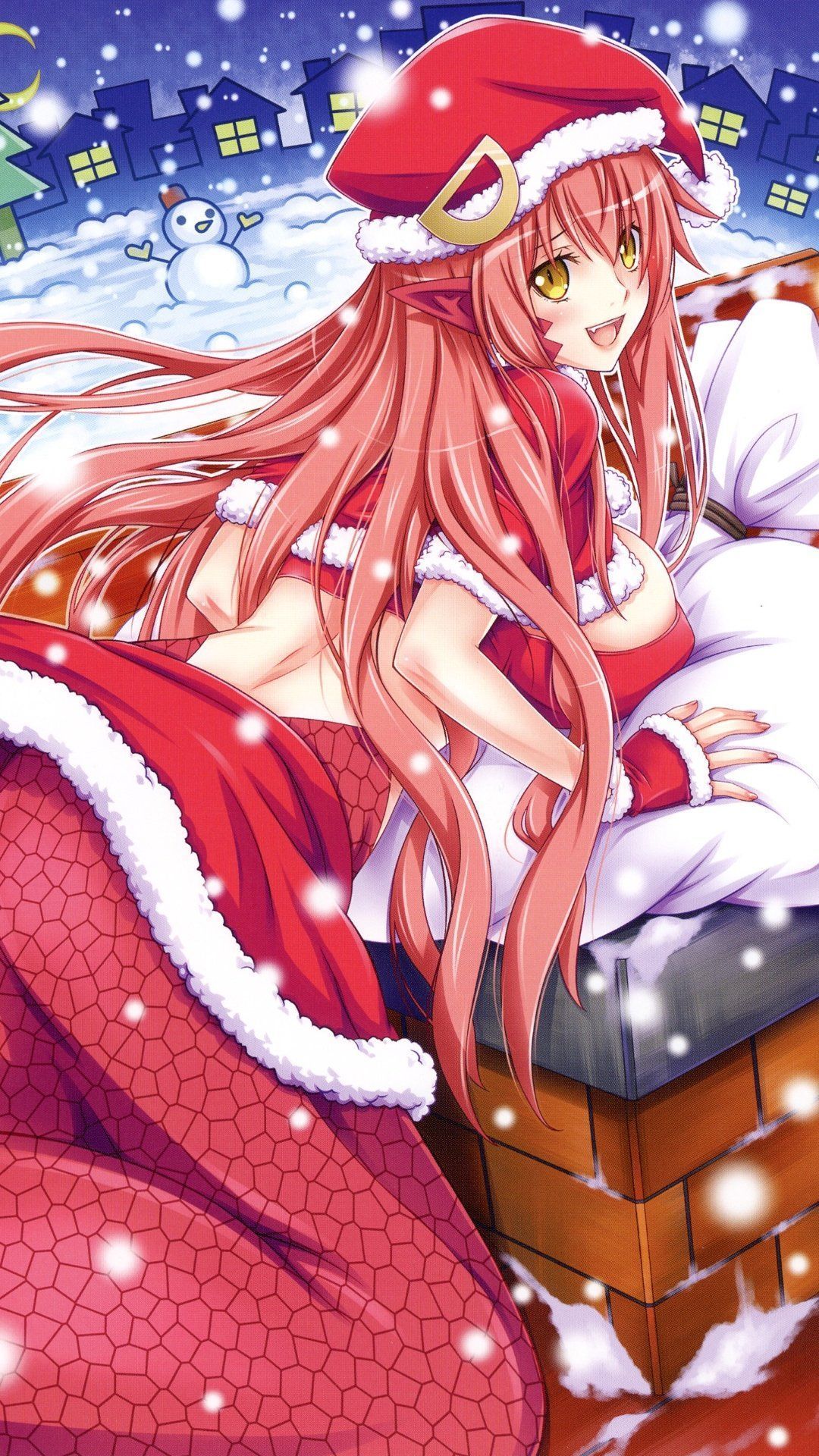1080x1920 Christmas anime 2017 Monster Musume Miia.iPhone 7 Plus wallpaper 1080×1920