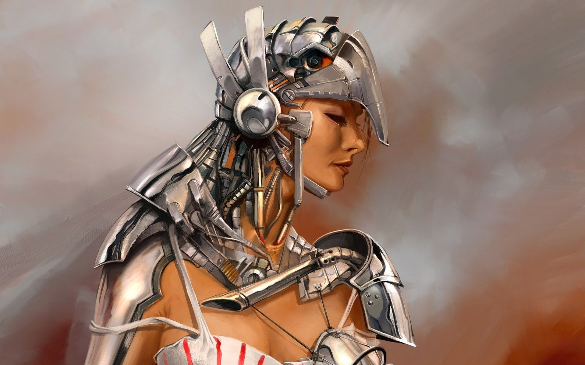 1920x1200 Wallpaper Fantasy girl, metal armor, warrior 1920x1200 Picture, Image