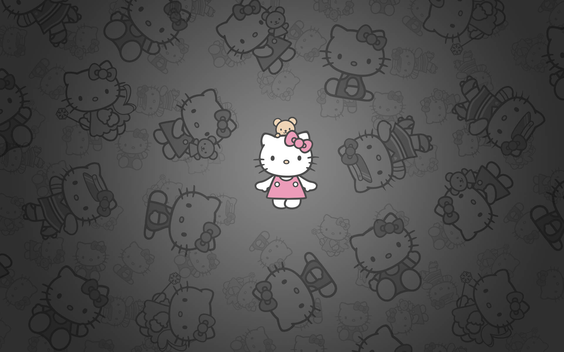 1920x1200 Download Black And White Hello Kitty Desktop Wallpaper