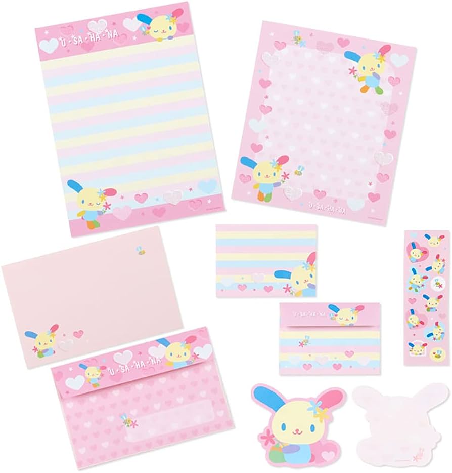 894x934 Sanrio 672955 Usahana Letter Set (Memorial Sanrio Heisei Design), One Size : Office Products