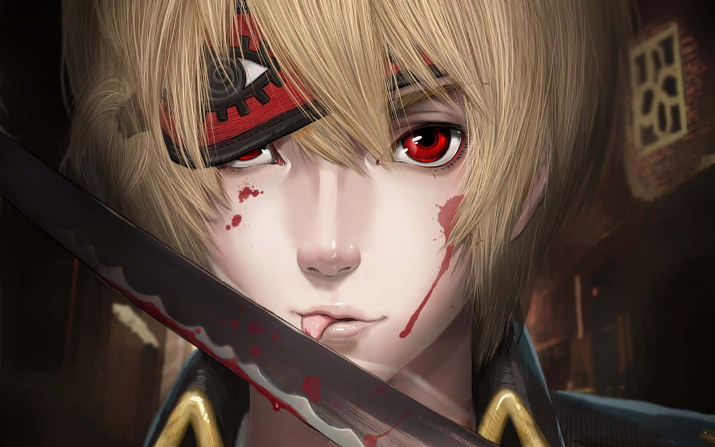 1440x900 Download Cool Determination: Anime Character Okita Sougo Wallpaper
