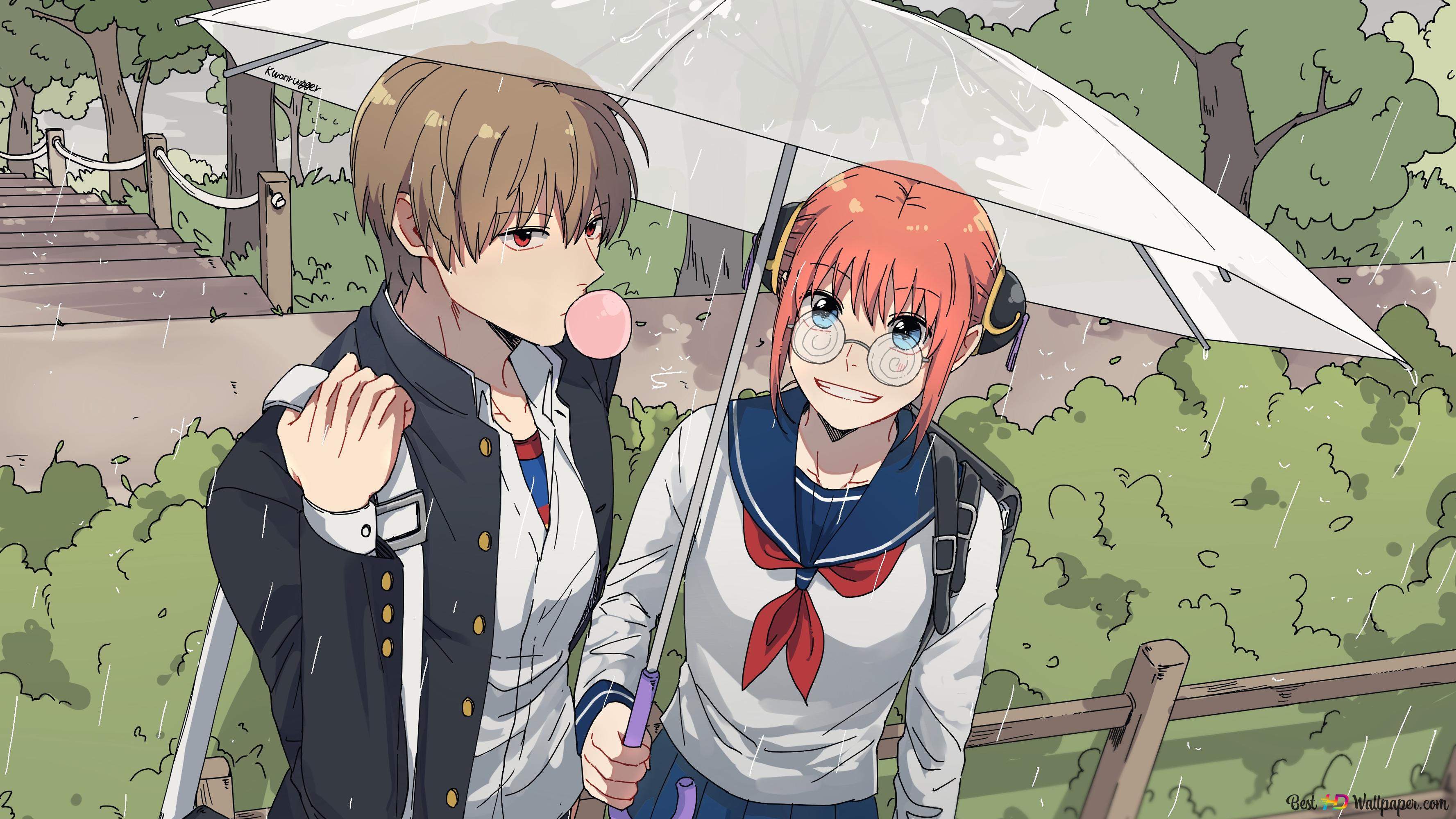 3554x1999 Gintama Sougo & Kagura 2K wallpaper download