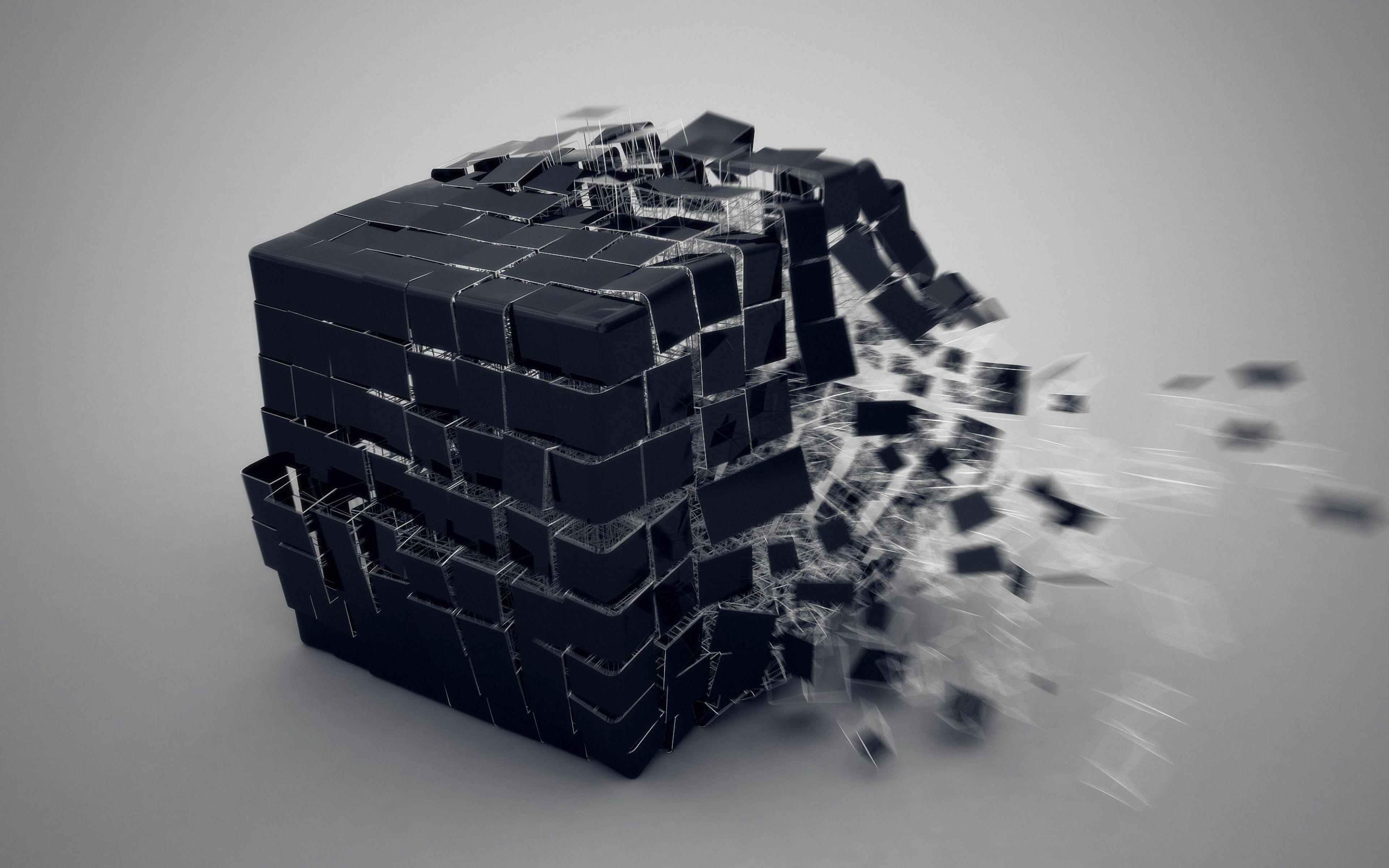 3840x2400 Cube Burst Forming Wallpaper Background Ultra HD 4K Wallpaper