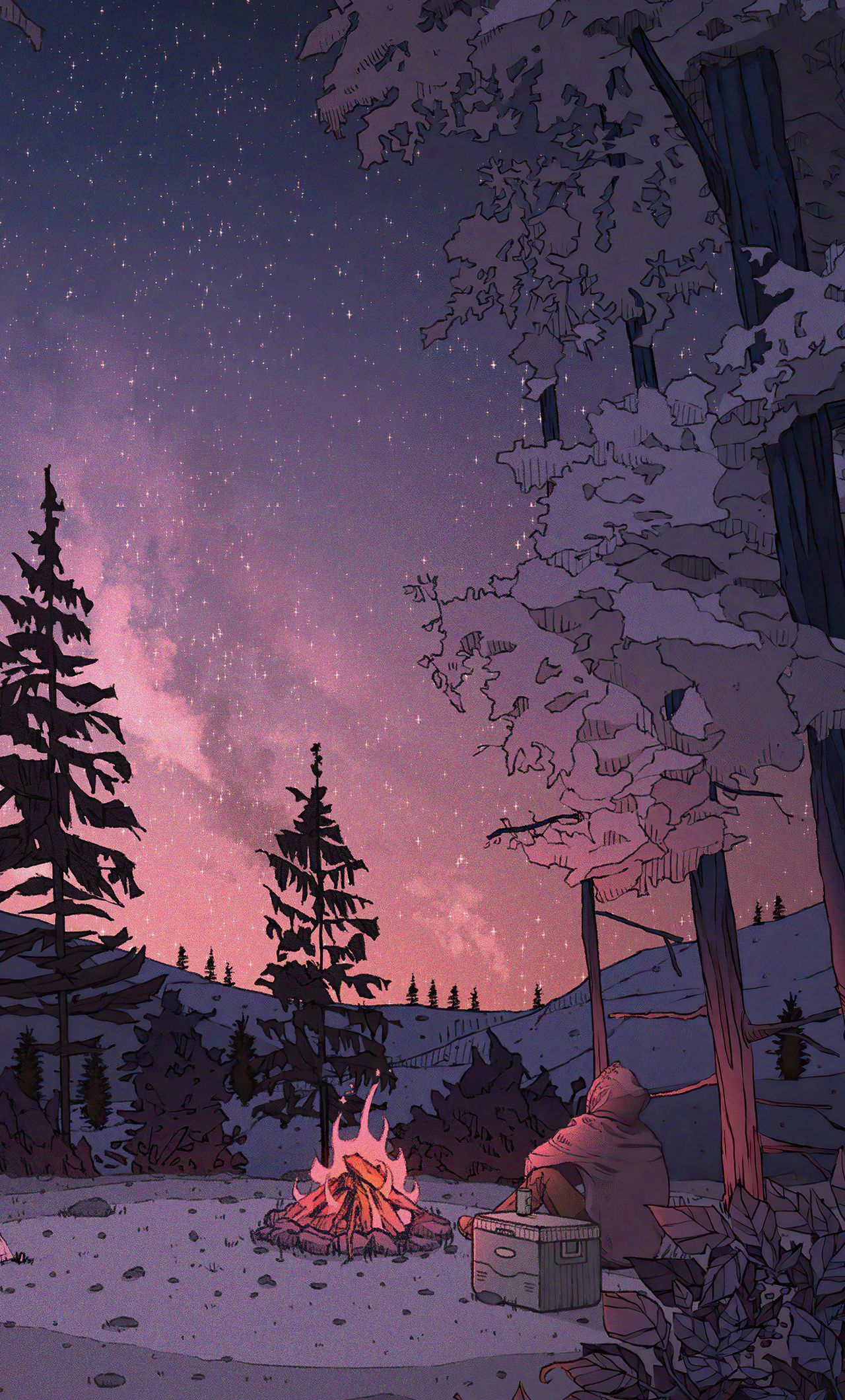 1280x2120 Lofi Winter Camping 5k iPhone HD 4k Wallpaper, Image, Background, Photo and Picture