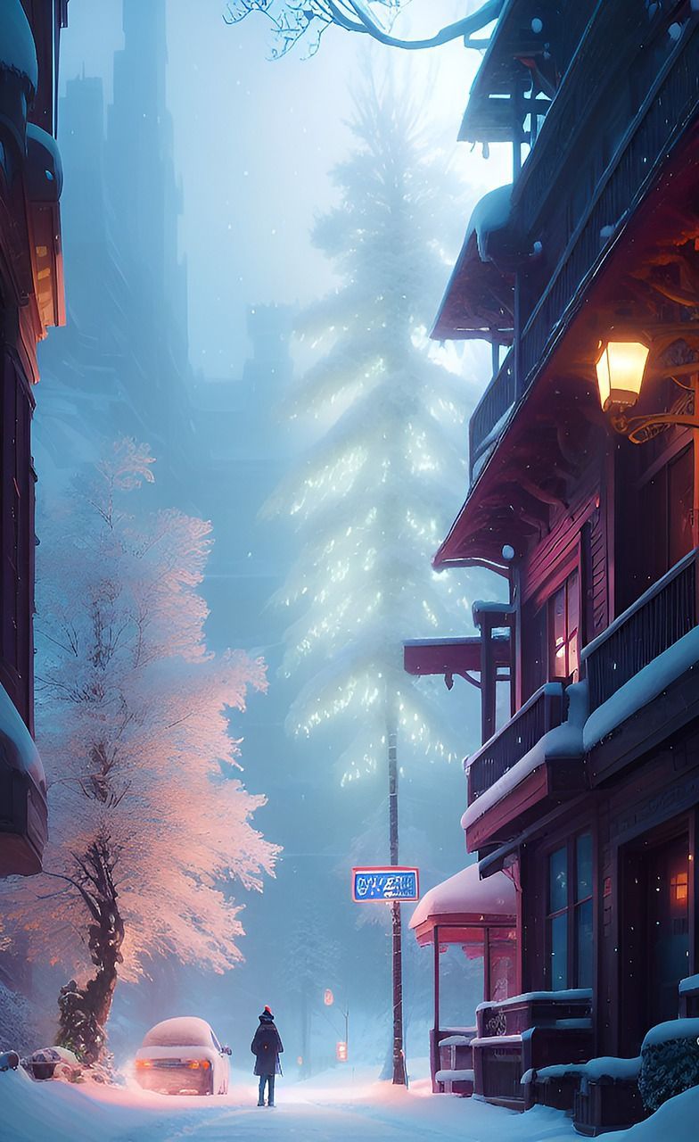 784x1280 Download Wallpaper Snow City Royalty Free Stock Illustration Image
