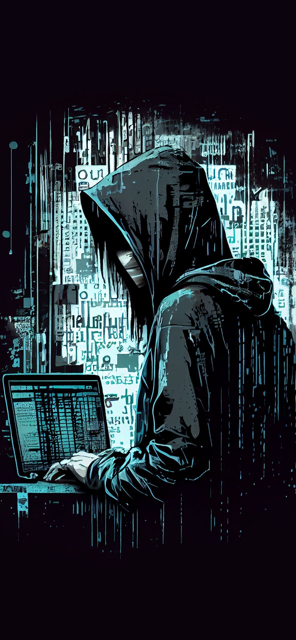 1183x2560 Hacker Dark Wallpaper Aesthetic Wallpaper for iPhone