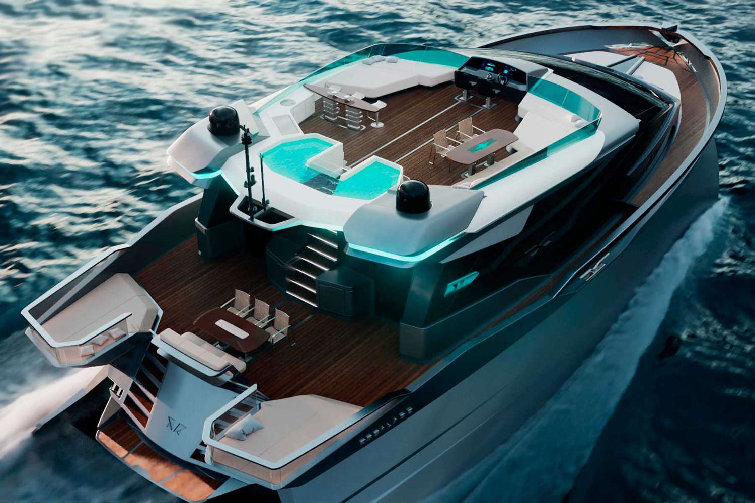 1500x1000 This Futuristic Superyacht Has Its Own Movie Theater And A Glass Bottom Tub. Travel + Leisure