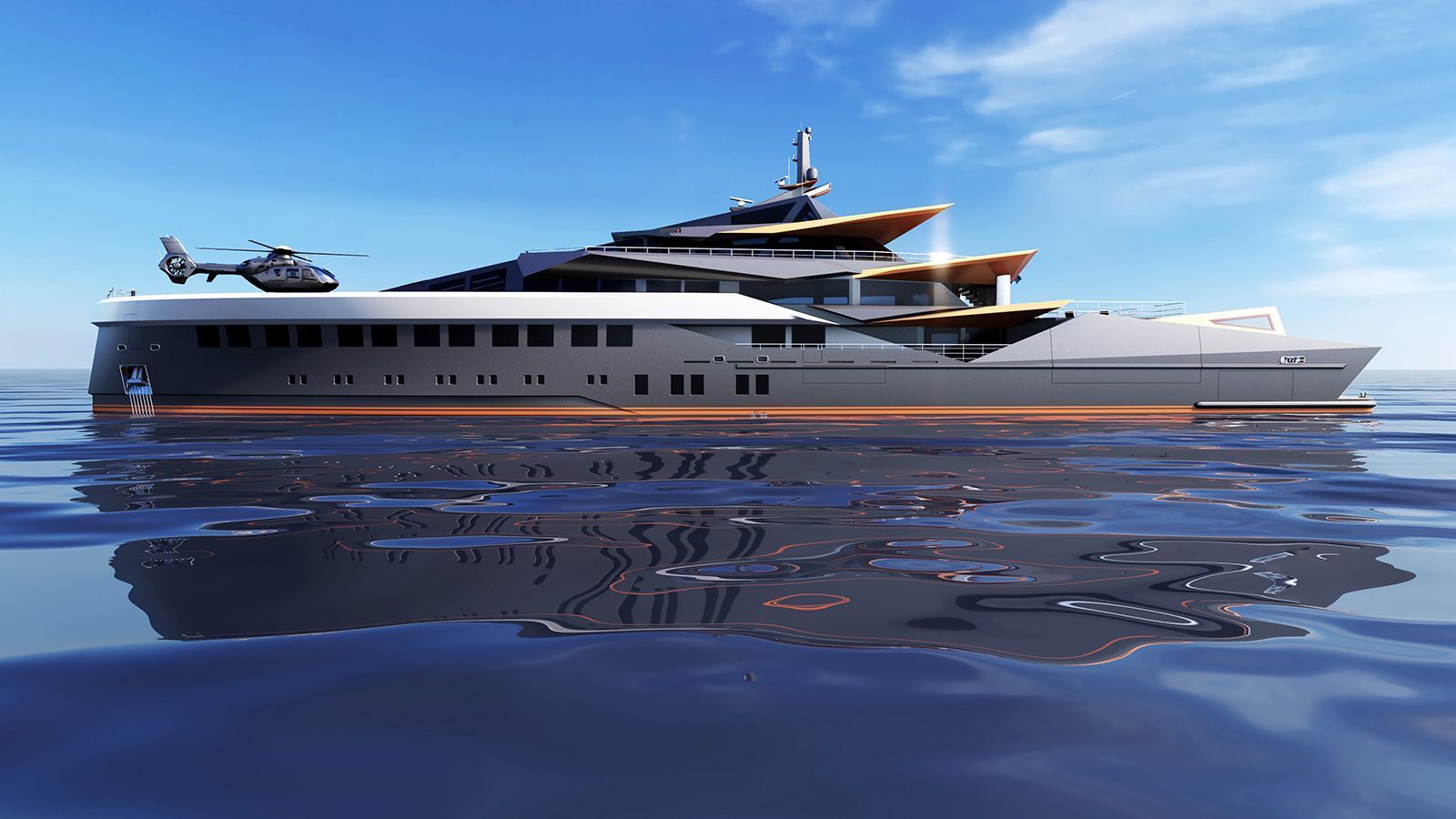 1600x900 The Volcano Inspired Superyacht Concept With A 'molten Staircase'