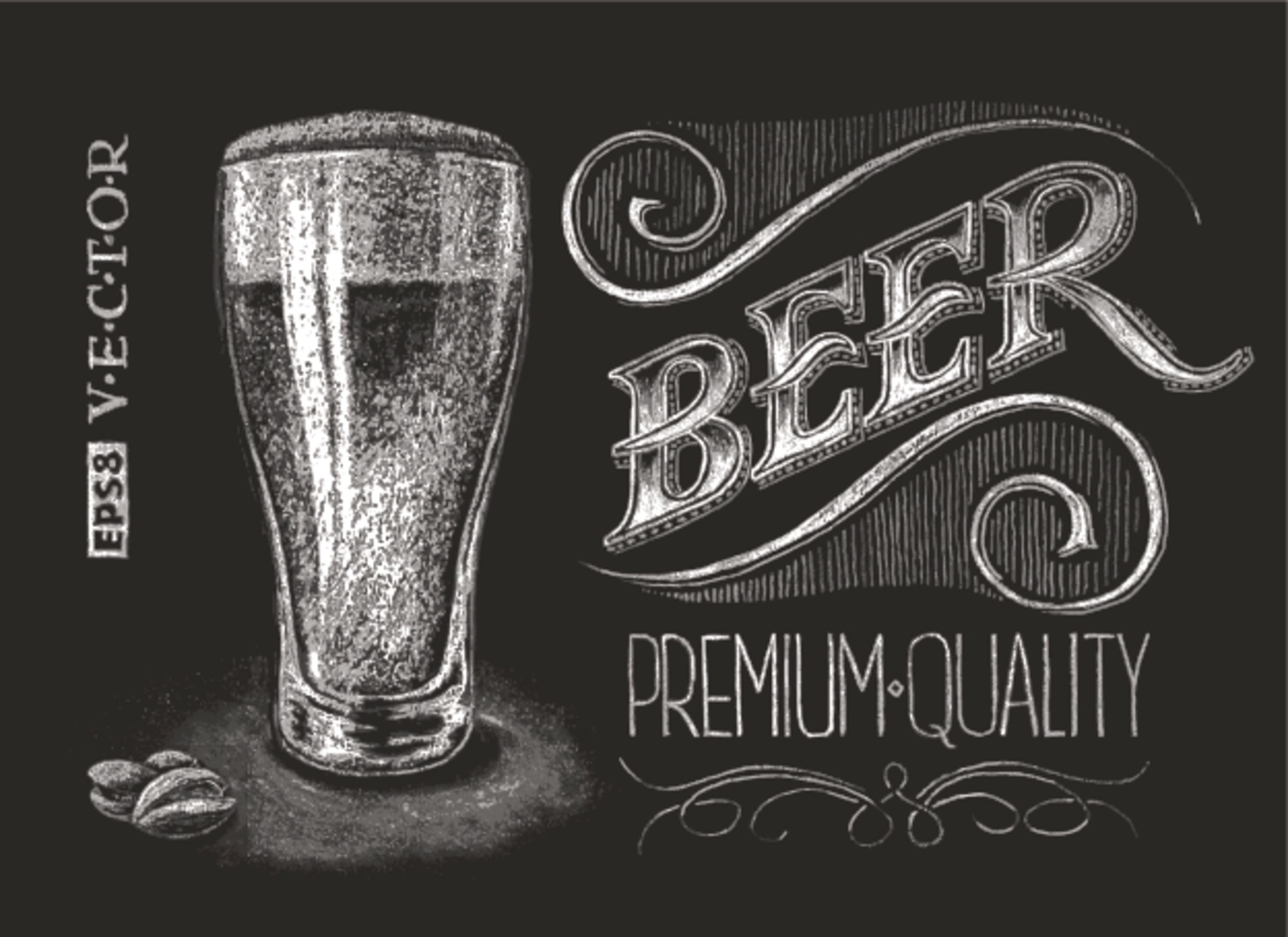 3200x2328 Chalkboard Beer Illustration Mural Your Way
