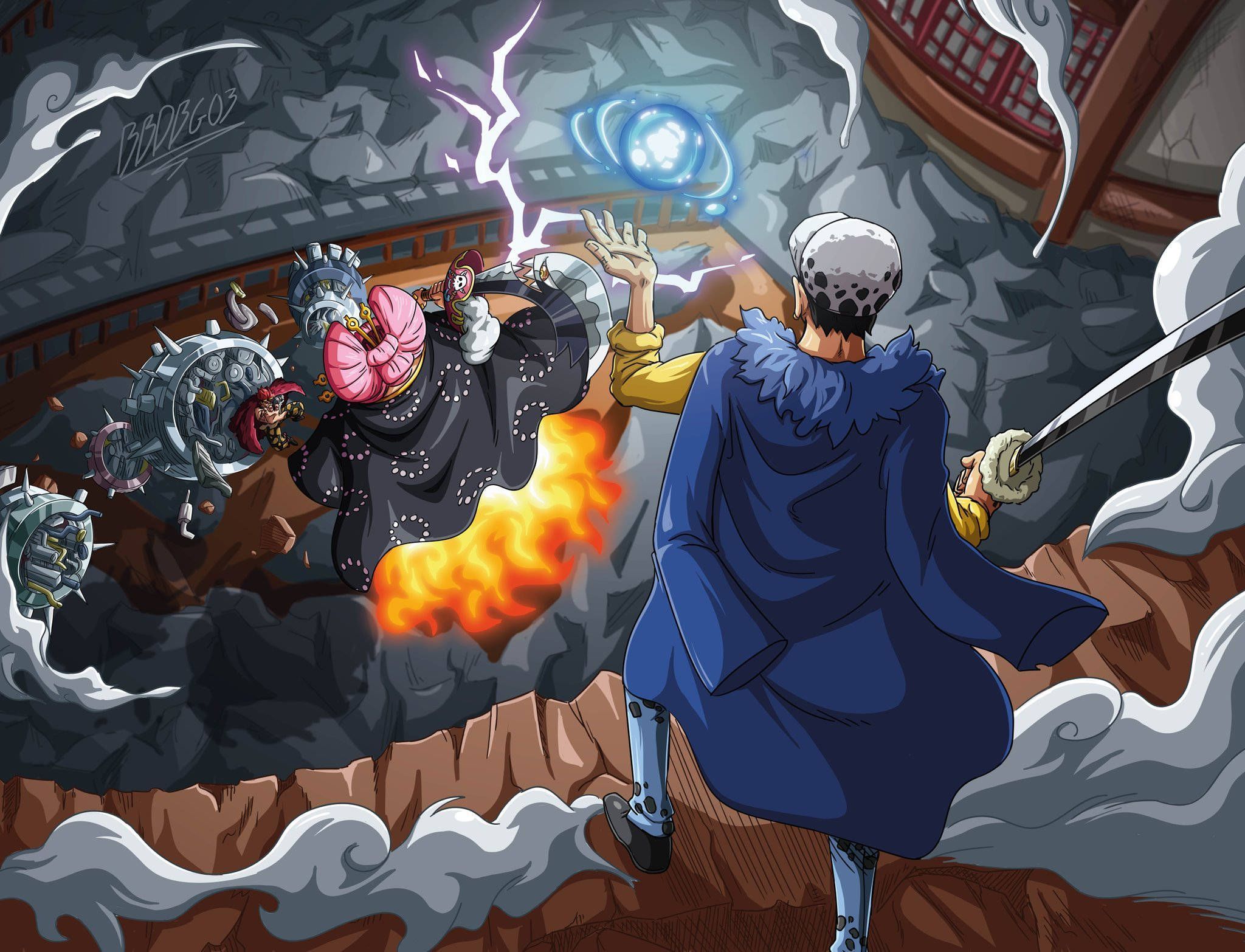 2048x1566 Download Big Mama Versus Trafalgar Law One Piece Wallpaper