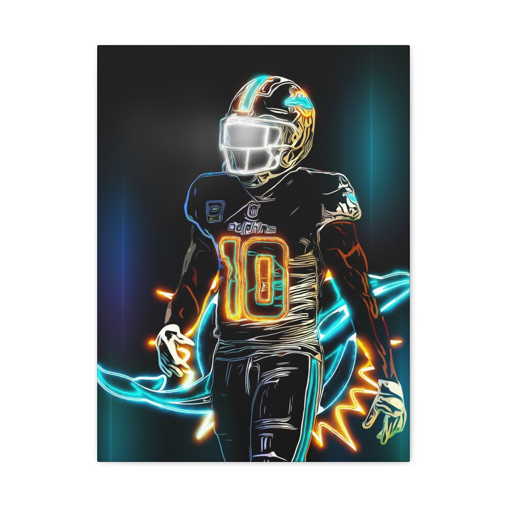 2048x2048 Tyreek Hill Canvas Miami Dolphins Gallery Wrap Art Neon