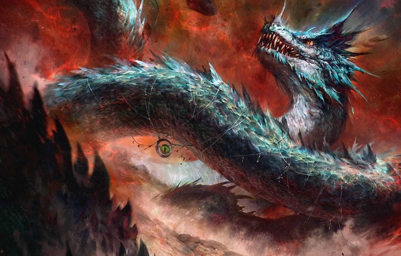 1332x850 Dragon Snake Wallpaper