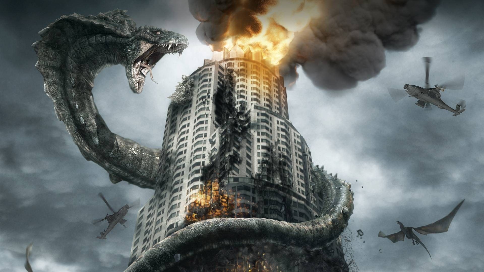 1920x1080 digital art, snake, dragon, mythology, Dragon War, screenshot, fictional character Gallery HD Wallpaper