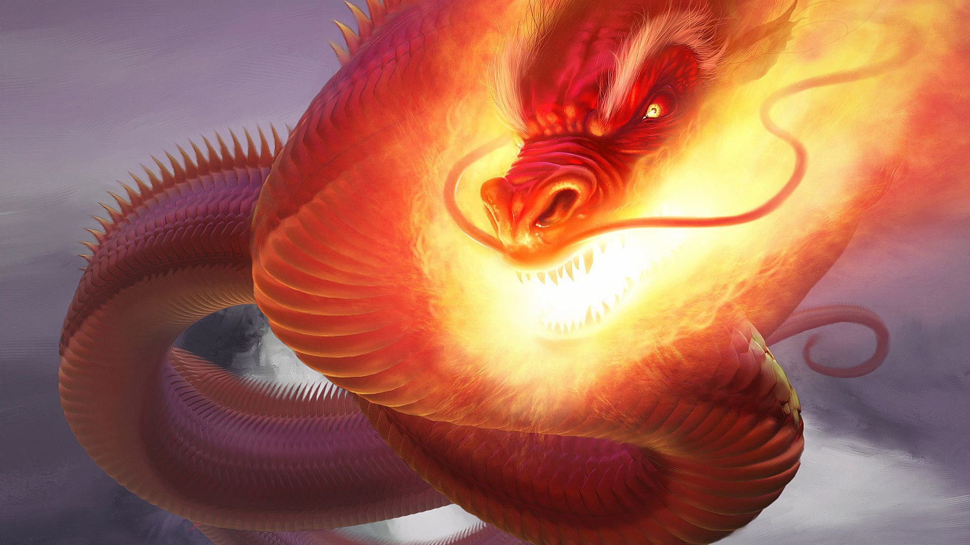1920x1080 1920x1080 dragon, cg wallpaper, steve argyle, Fire dragon, snake, fire