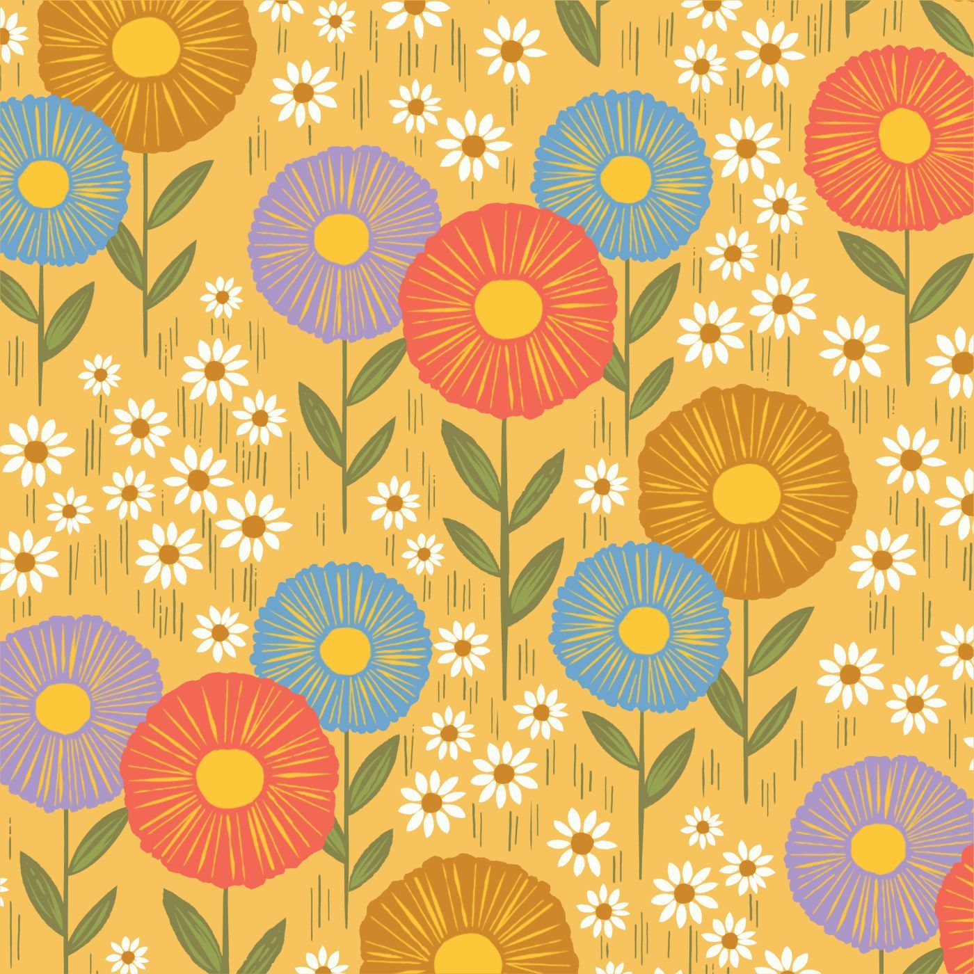 1400x1400 Daisy Field Peel and Stick Wallpaper. Love vs. Design