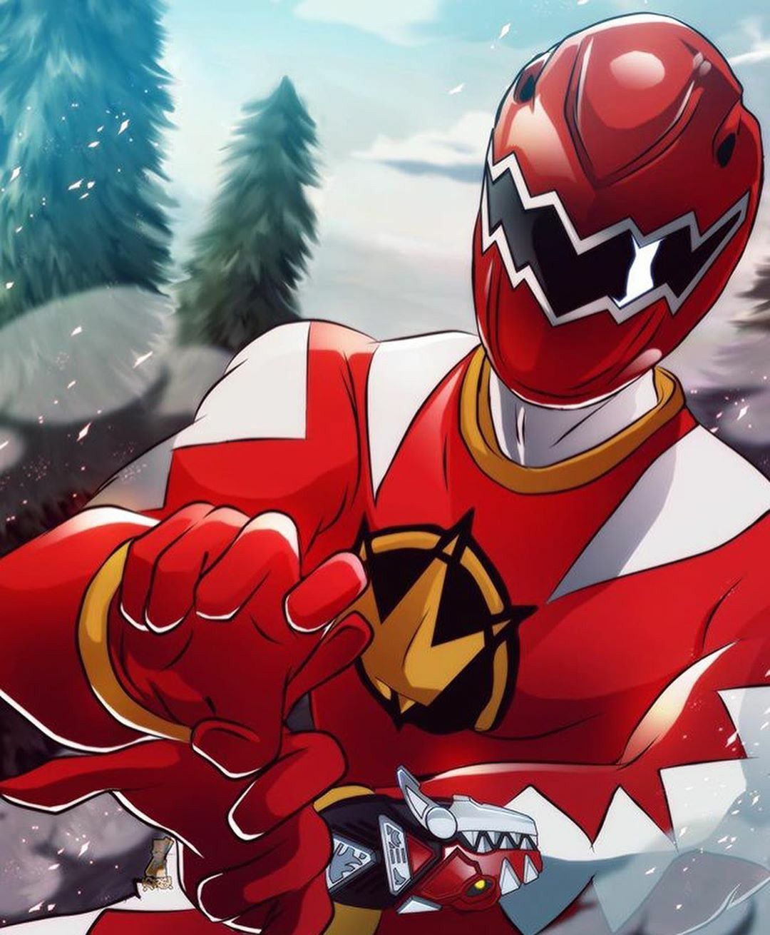 1080x1310 Power Rangers Dino Thunder Red Wallpaper