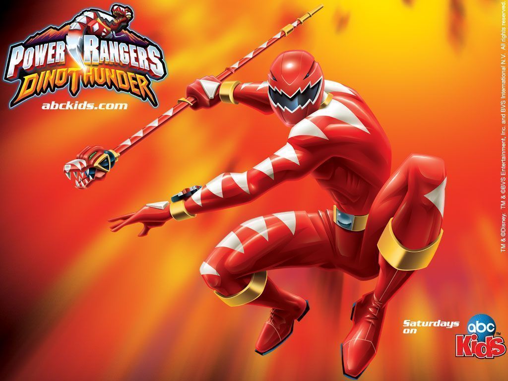 1024x768 Power Rangers Dino Thunder Red Wallpaper