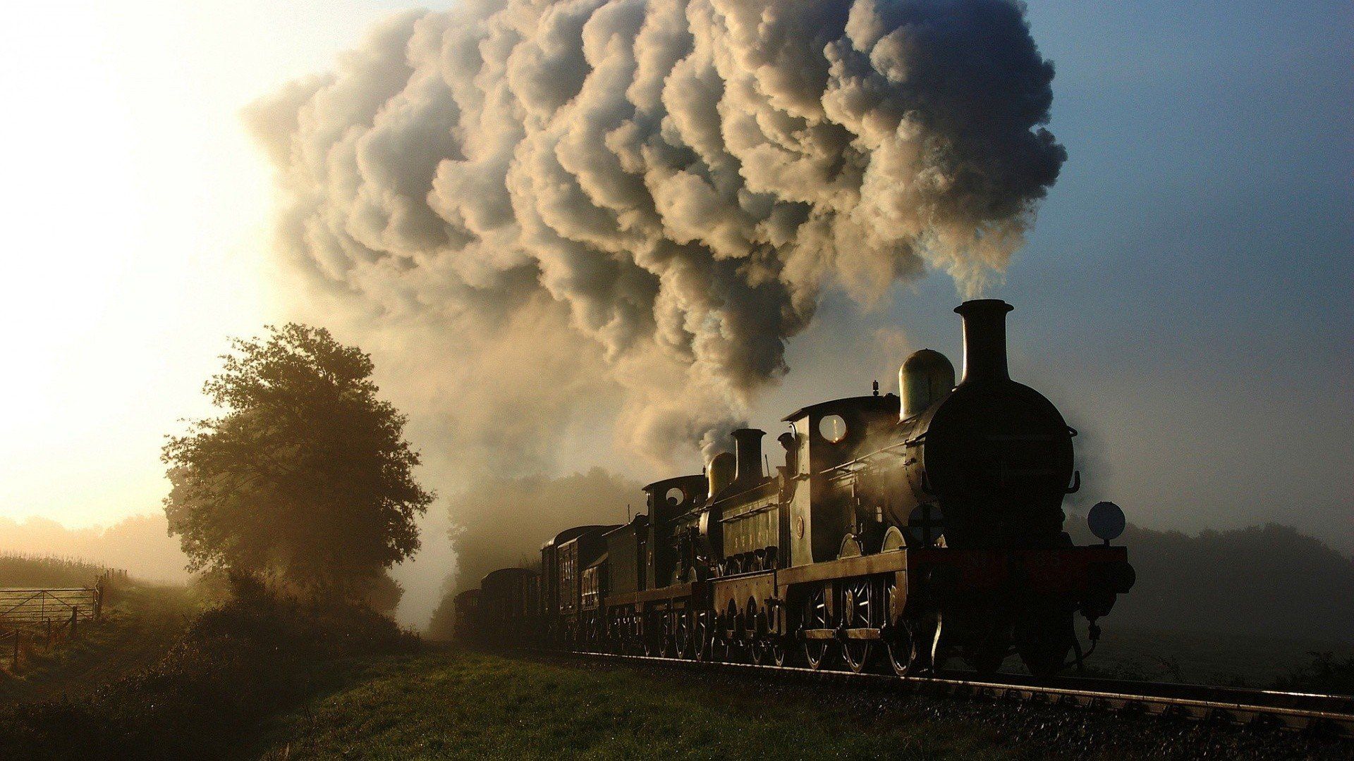 1920x1080 train, Railway, Steam locomotive, Smoke, Trees HD Wallpaper / Desktop and Mobile Image & Photo