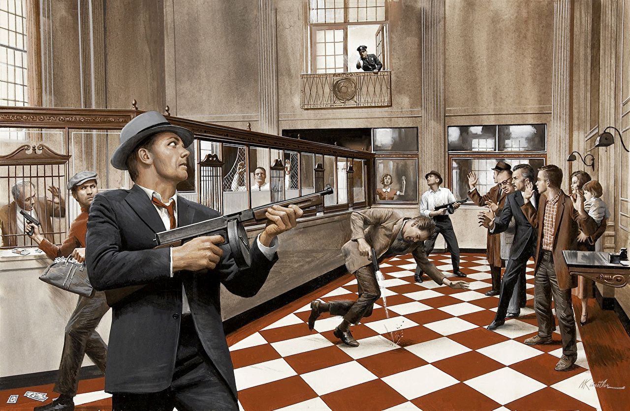 1280x836 Wallpaper Mort Kunstler Men bank Pictorial art