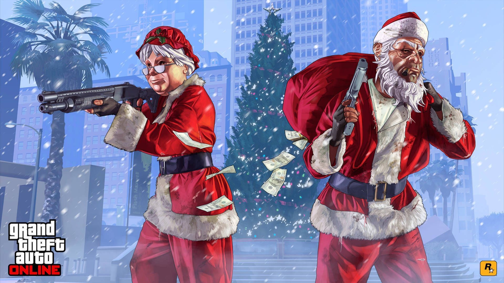 1920x1080 Download Grand Theft Auto Santa Bank Robbery Wallpaper