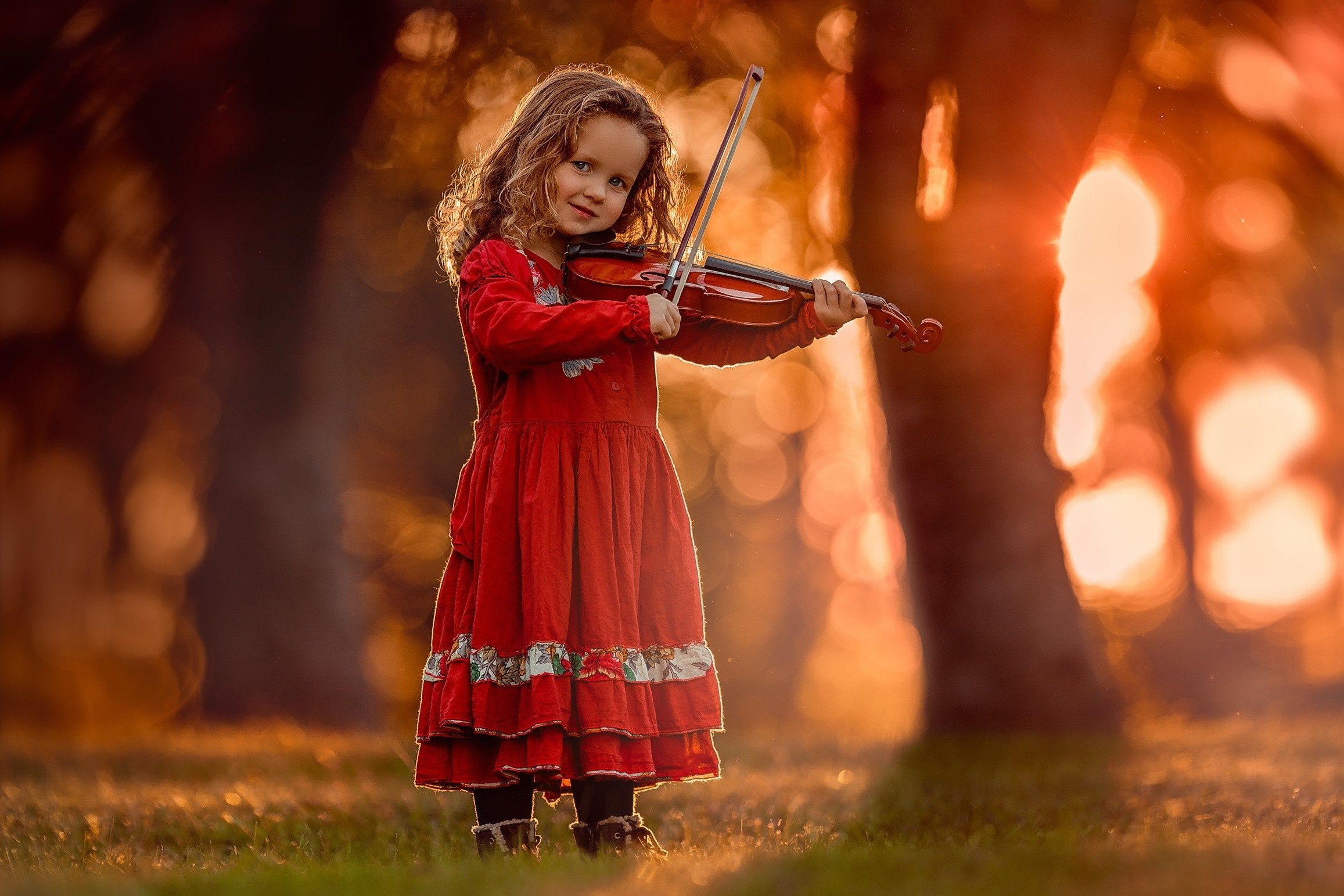 2314x1543 children, red, photography, music, happy, Person, autumn, child Gallery HD Wallpaper