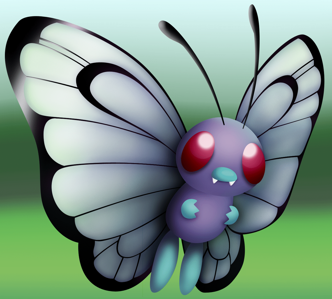 1280x1154 Caterpie, Metapod, Butterfree [ 012]
