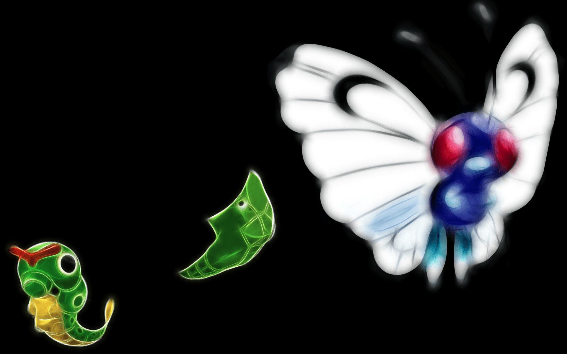 1920x1200 Free download Pokemon Metapod Caterpie Butterfree black background [1920x1200] for your Desktop, Mobile & Tablet. Explore Caterpie HD Wallpaper. Desktop Background Hd, Snow Wallpaper Hd, Naruto Wallpaper HD