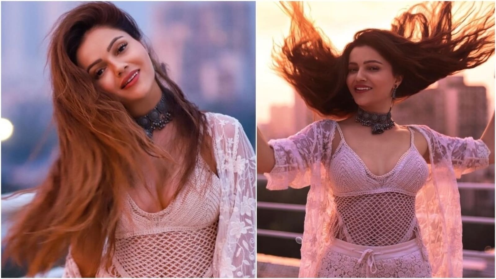 1600x900 Rubina Dilaik in ₹2k crochet bralette and lace shorts keeps it casual and chic