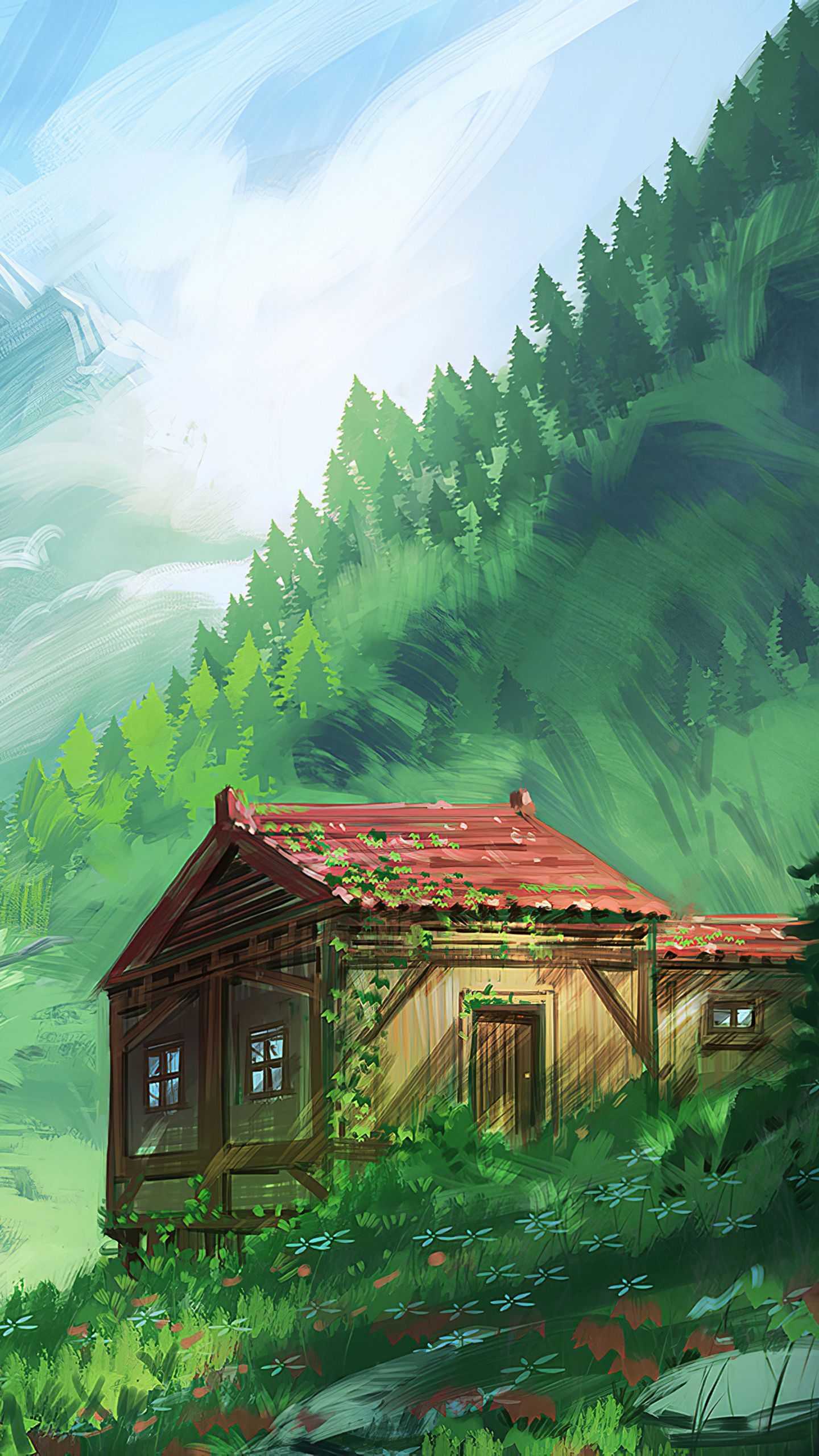1440x2560 Cozy Little House In Mountains 4k Samsung Galaxy S S7 , Google Pixel XL , Nexus 6P , LG G5 HD 4k Wallpaper, Image, Background, Photo and Picture