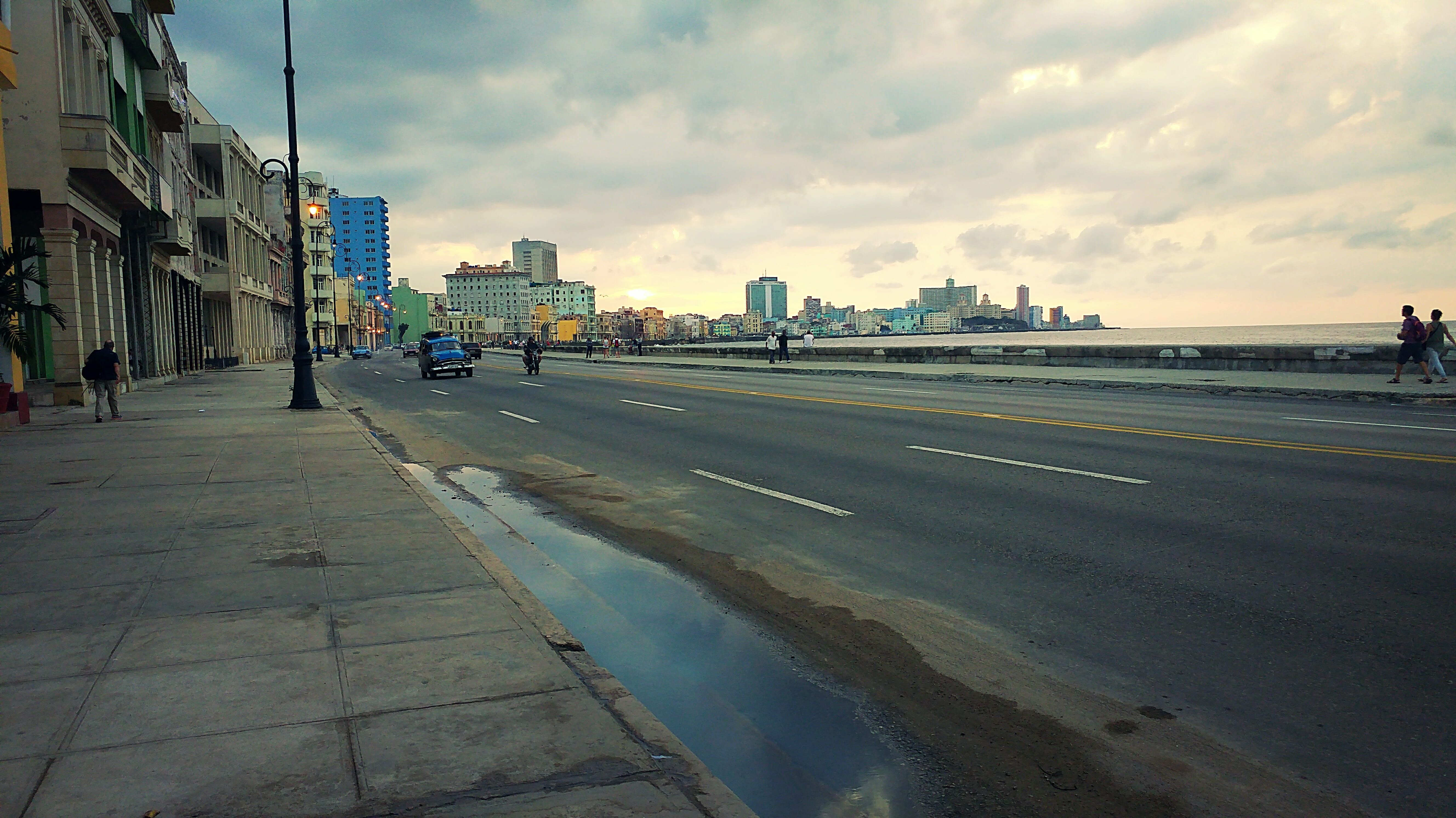 5312x2988 Wallpaper / outdoors, malécon, cloud, city street, transportation, 5K, city, road, street, sign, la habana, nature, mode of transportation, cuba, travel destinations free download