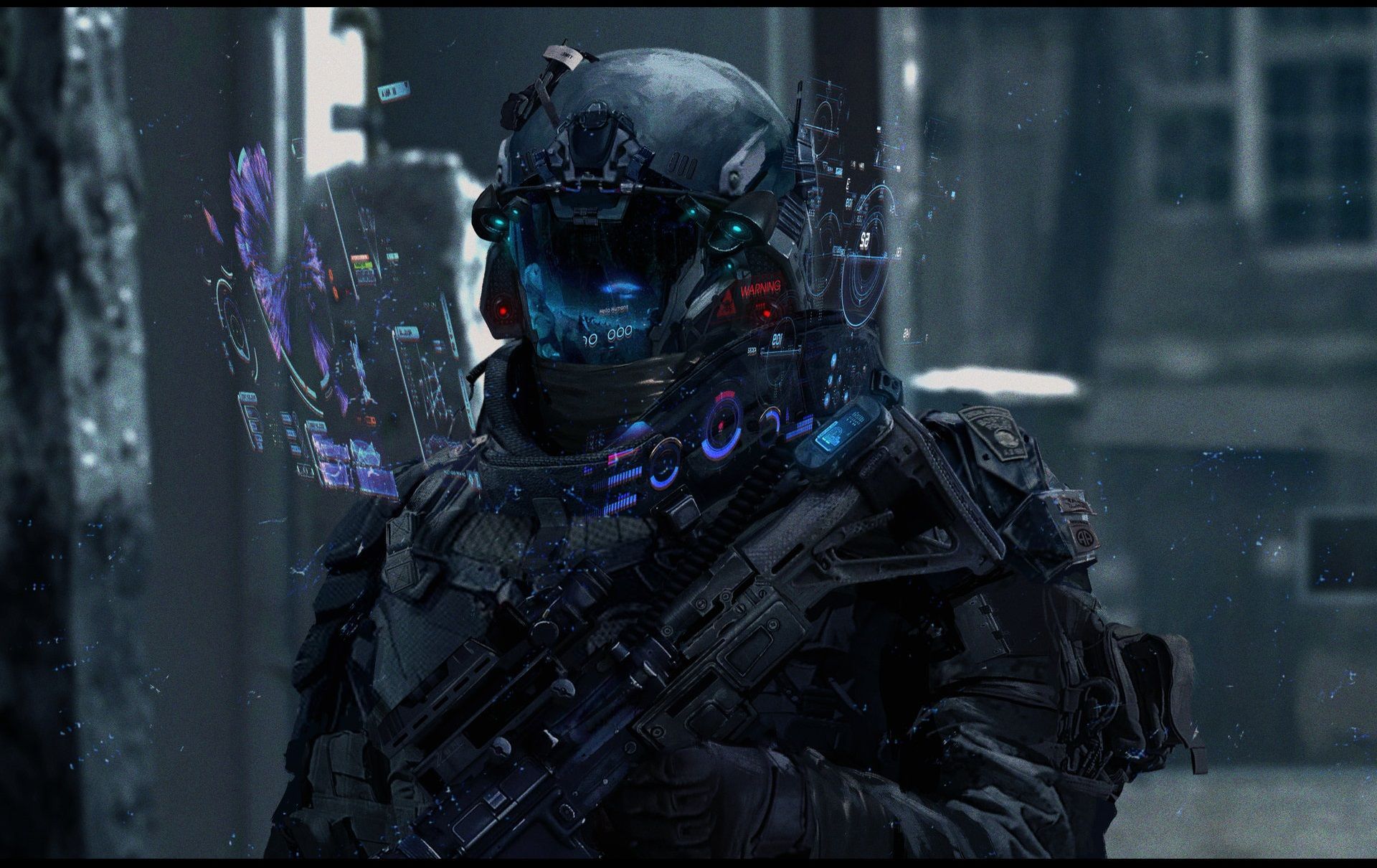 1920x1210 Sci Fi Warrior HD Wallpaper by Min Gyu Lee