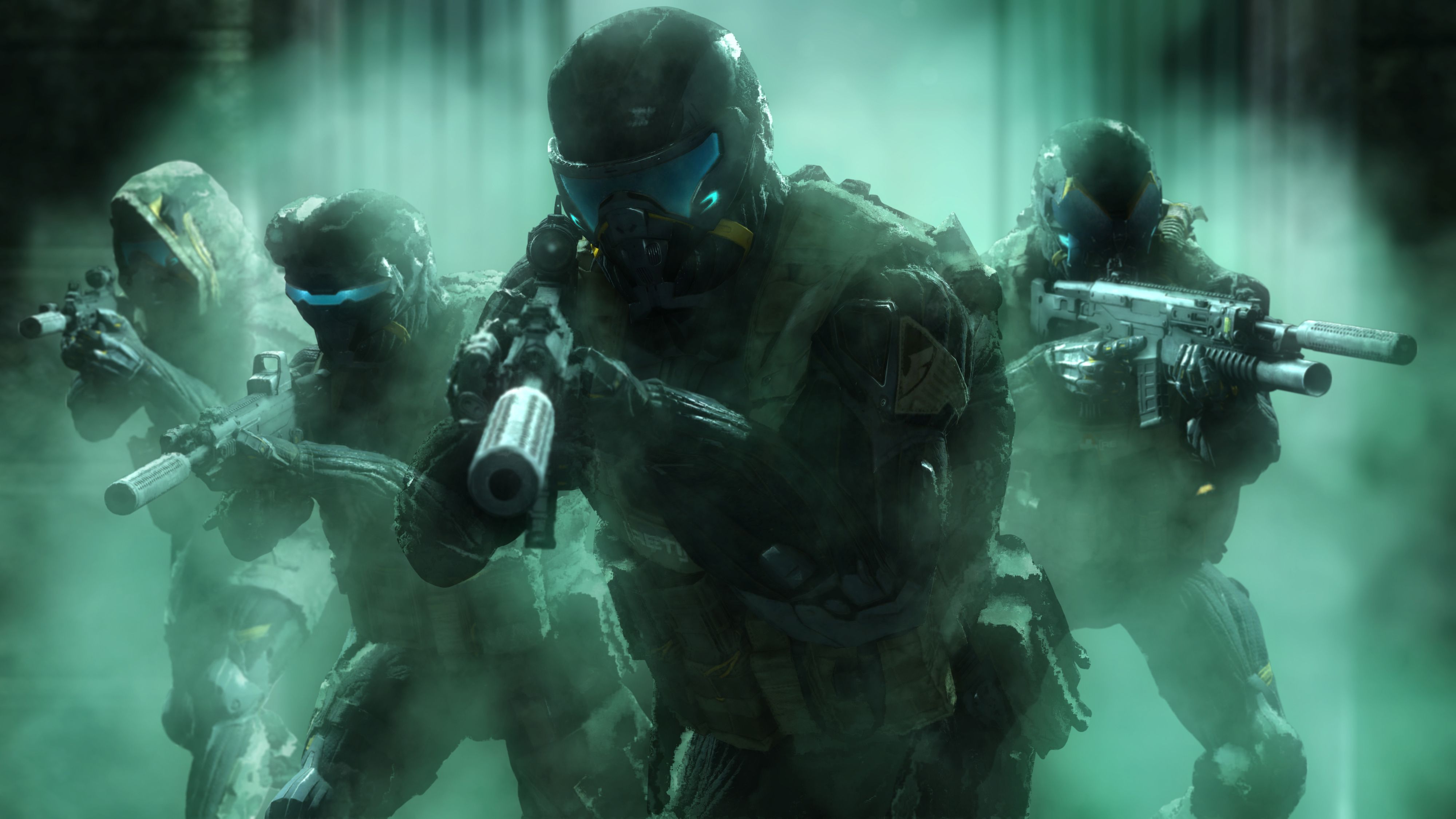 4000x2250 HD desktop wallpaper: Weapon, Warrior, Sci Fi, Soldier, Futuristic download free picture