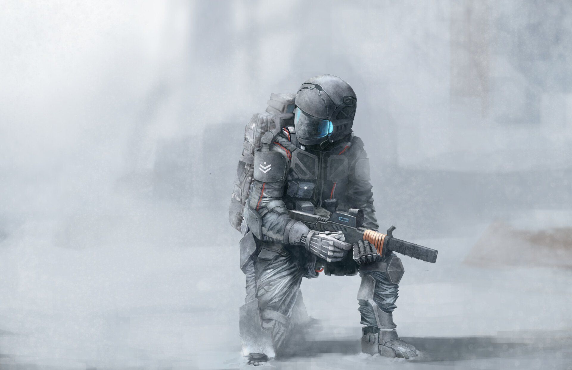 1920x1243 Sci Fi Warrior HD Wallpaper