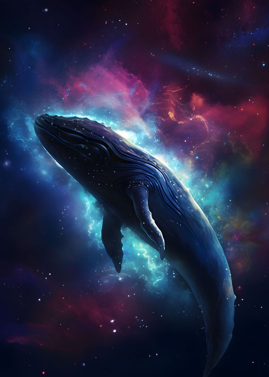 857x1200 Space Whale' Poster