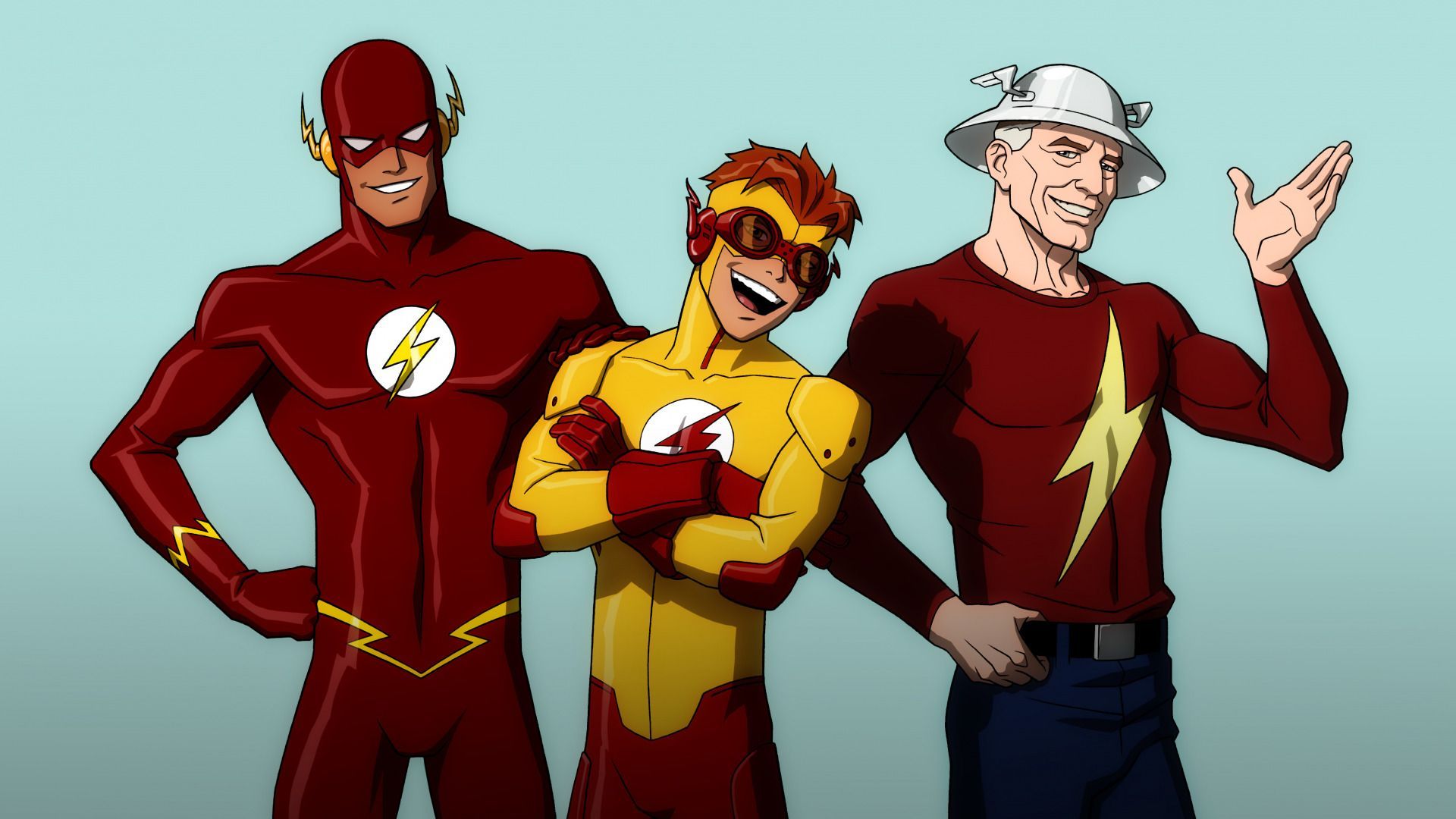 1920x1080 Download wallpaper comics, Barry Allen, The Flash Family, Jay Garrick, Kid Flash, Wally West, the Flash, section miscellanea in resolution 1920x1080