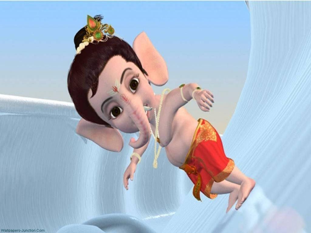 1024x768 Download Bal Ganesh Skating Sideways Wallpaper