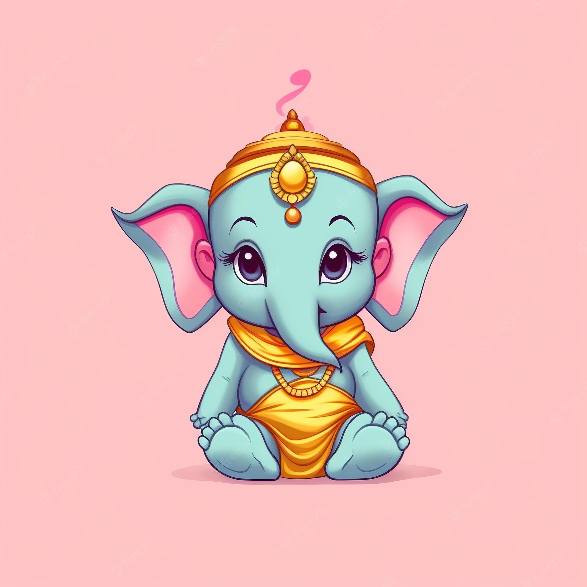 2000x2000 Cartoon Ganesh Image