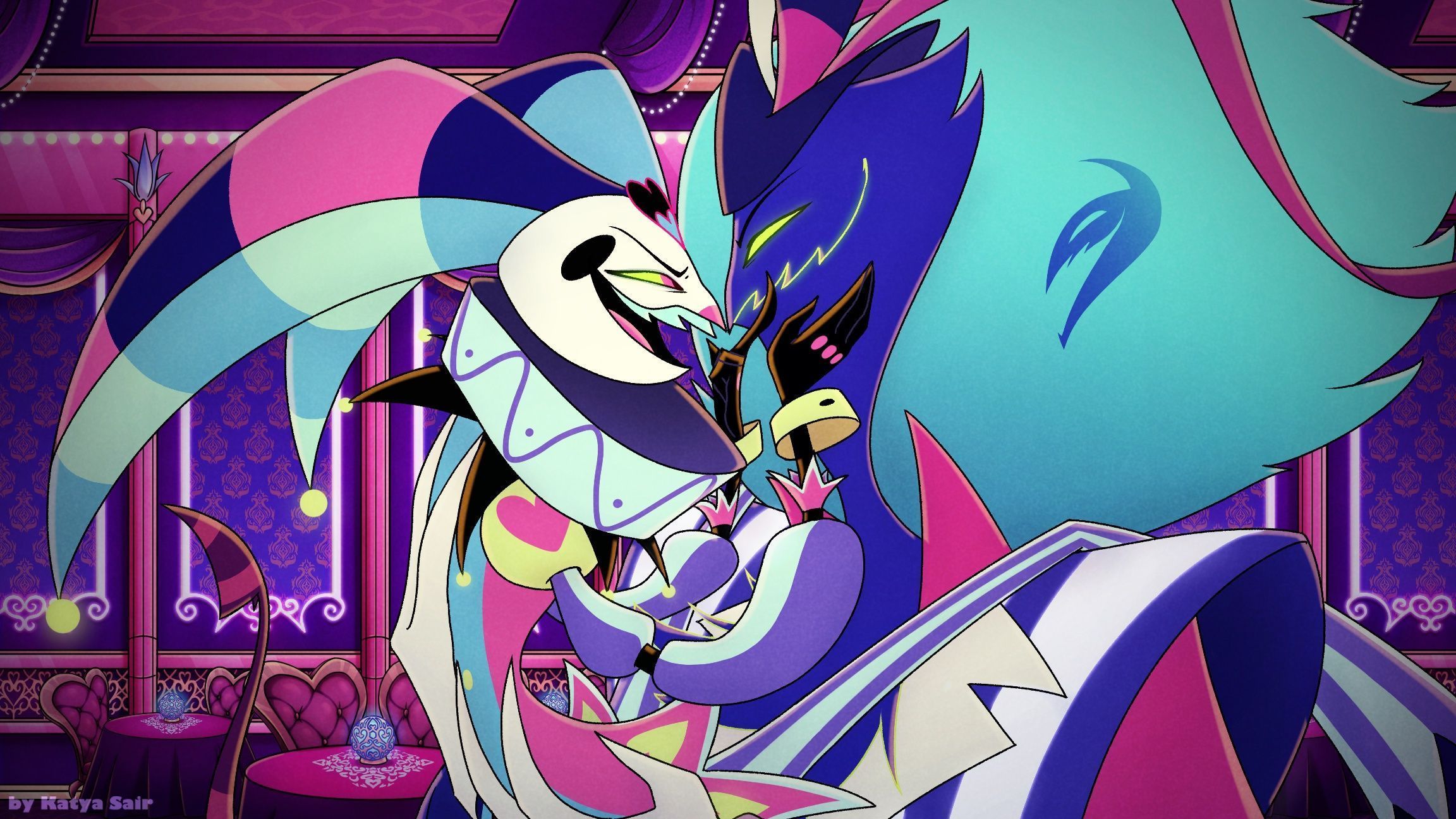 2304x1296 Asmodeus Helluva Boss Fizzarolli Helluva Boss Wallpaper:2304x1296