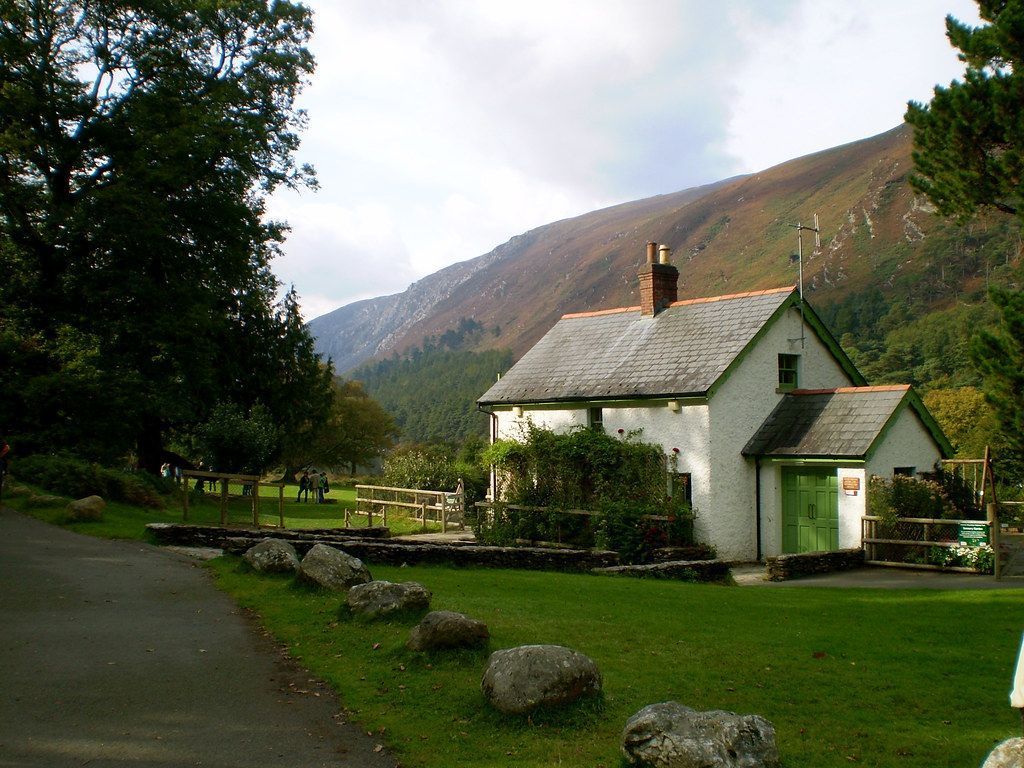 1024x768 Irish Cottage, Glendalough National Park, Ireland. This sma
