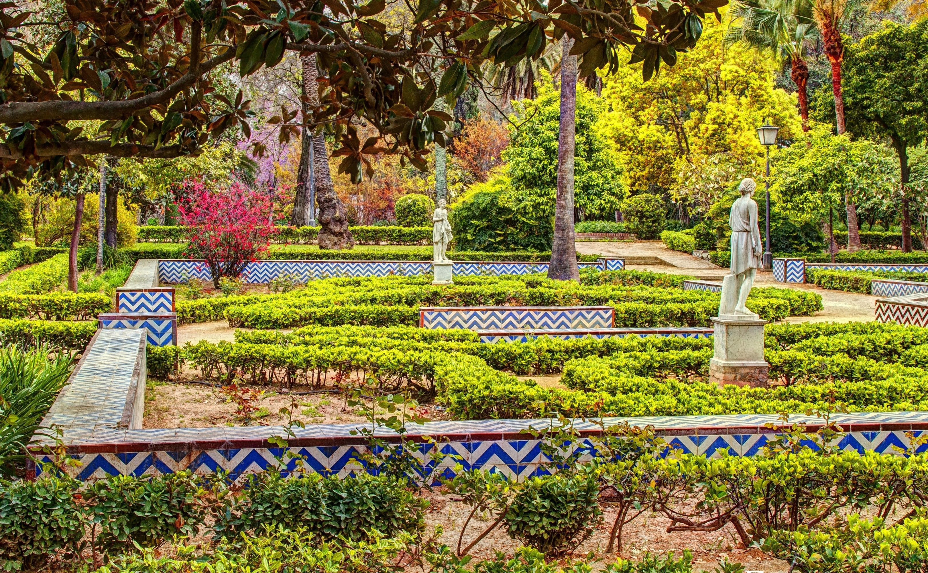 3240x2000 Maria Luisa Park Sevilla, Spain, Parks, Sculptures, Design, Shrubs Gallery HD Wallpaper