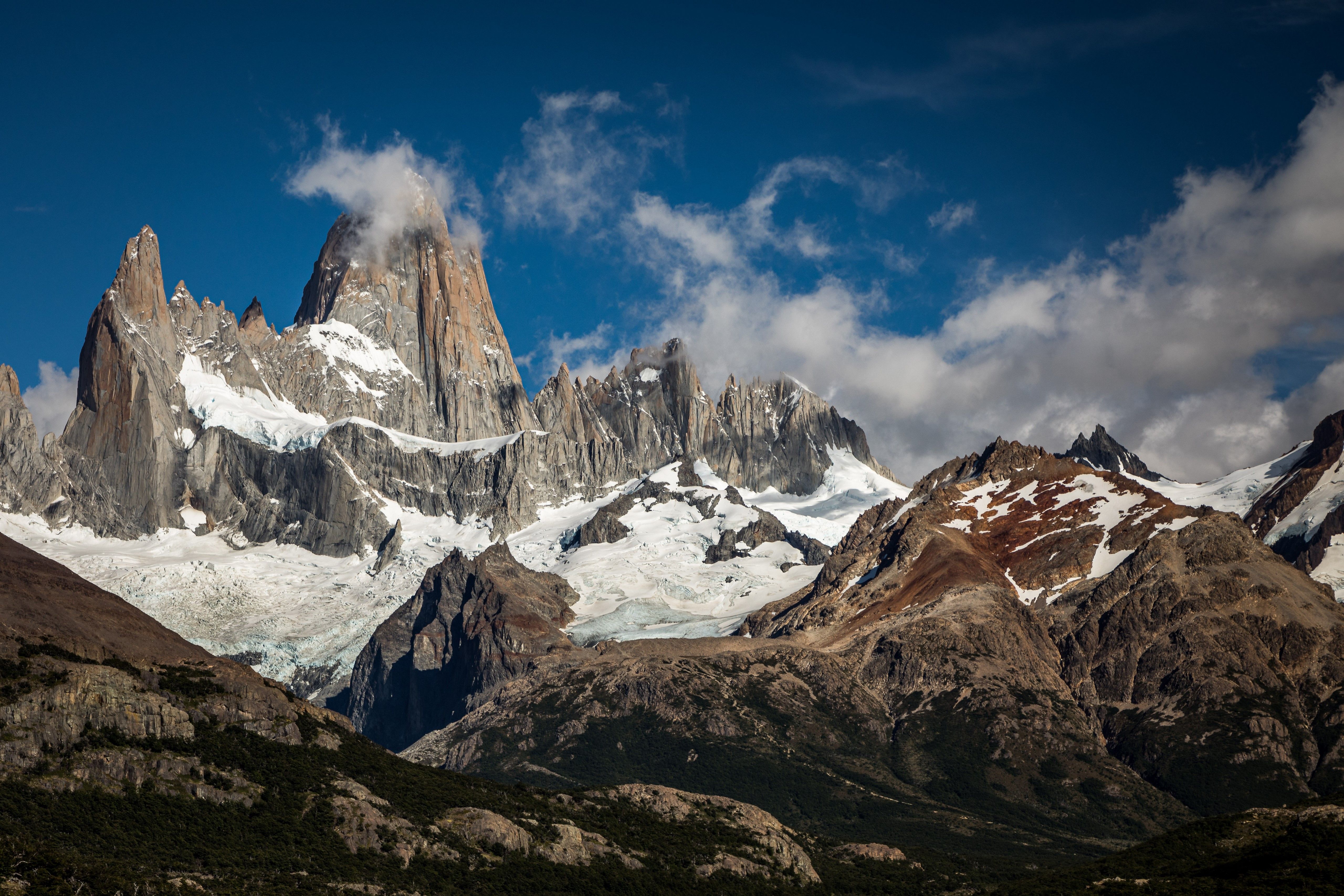 5120x3414 4K, 5K, Fitz Roy, Patagonia, Argentina, Mountains, Clouds, Crag Gallery HD Wallpaper