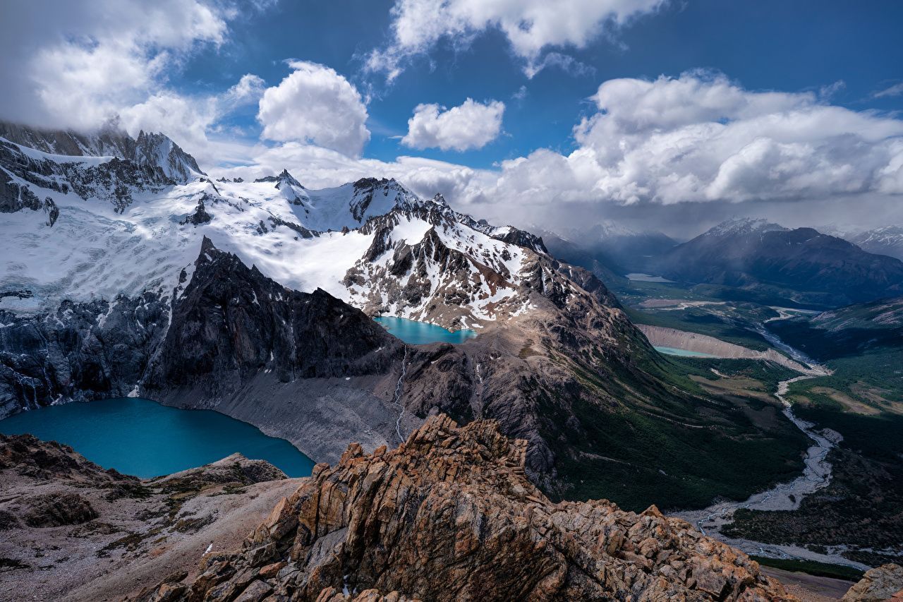 1280x853 Photos Argentina Fitz Roy, Patagonia Rock Nature Mountains Snow From