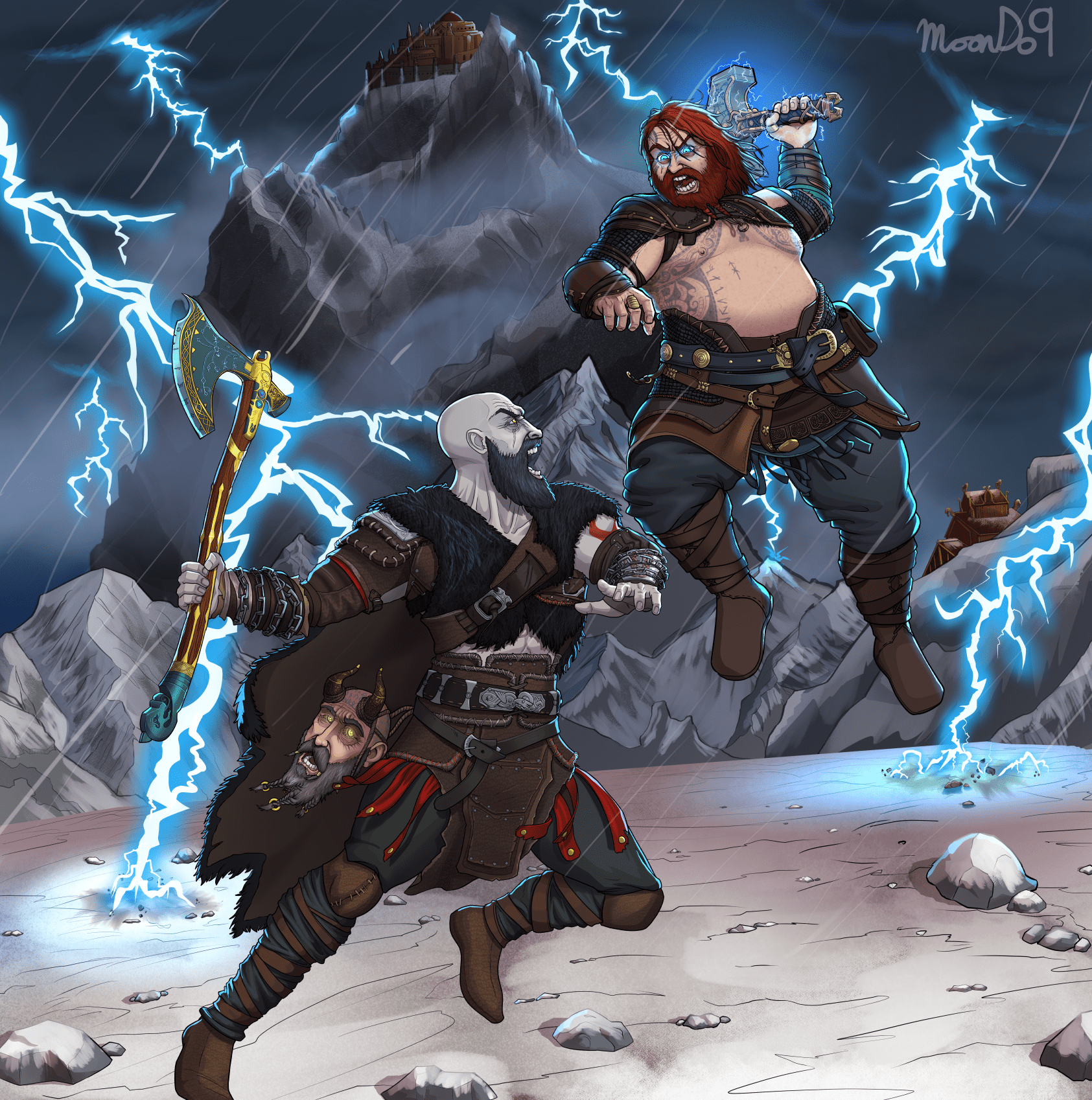 1685x1698 OC Kratos vs Thor
