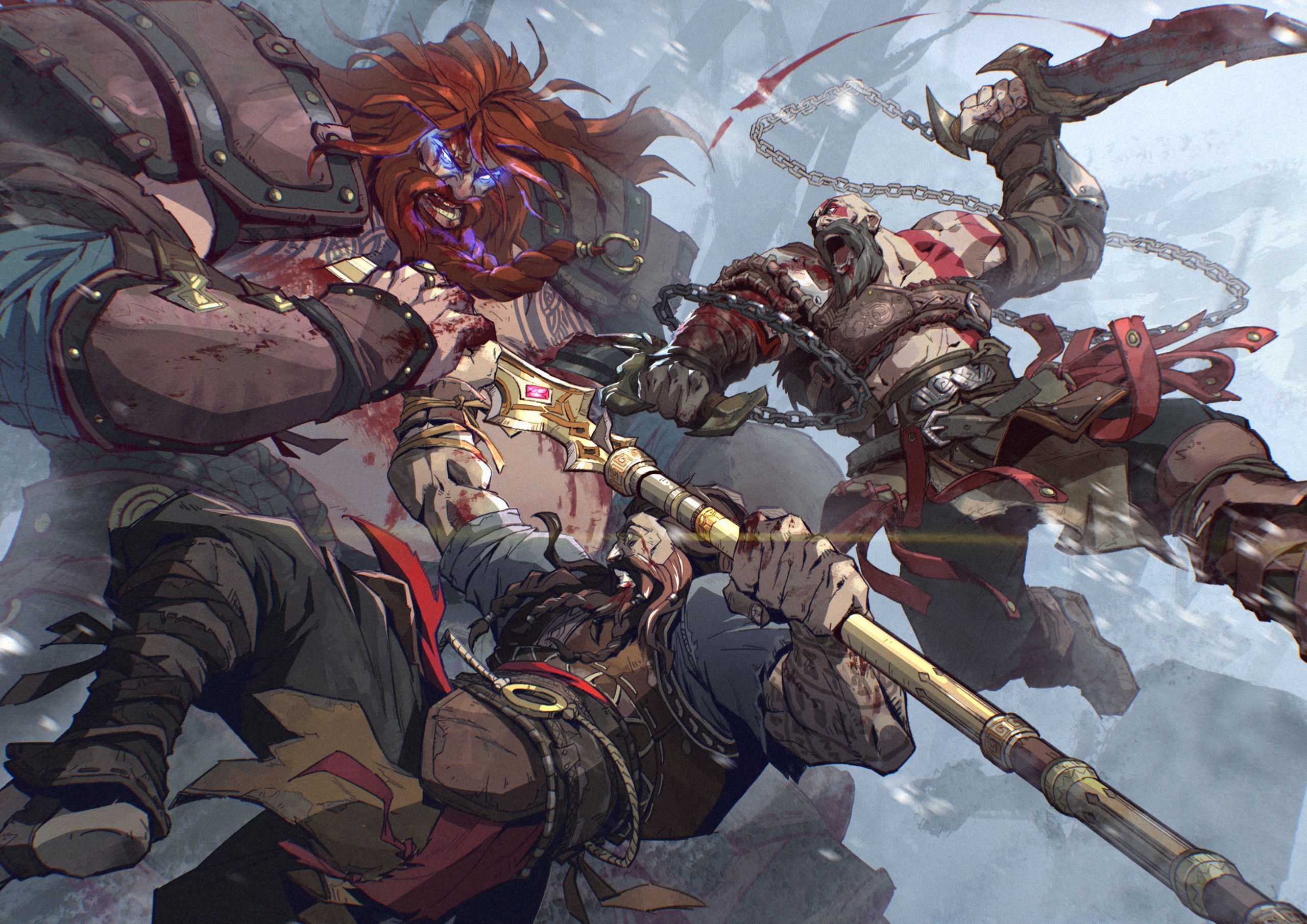 2560x1810 Kratos vs Thor by 文太 Evan Liu