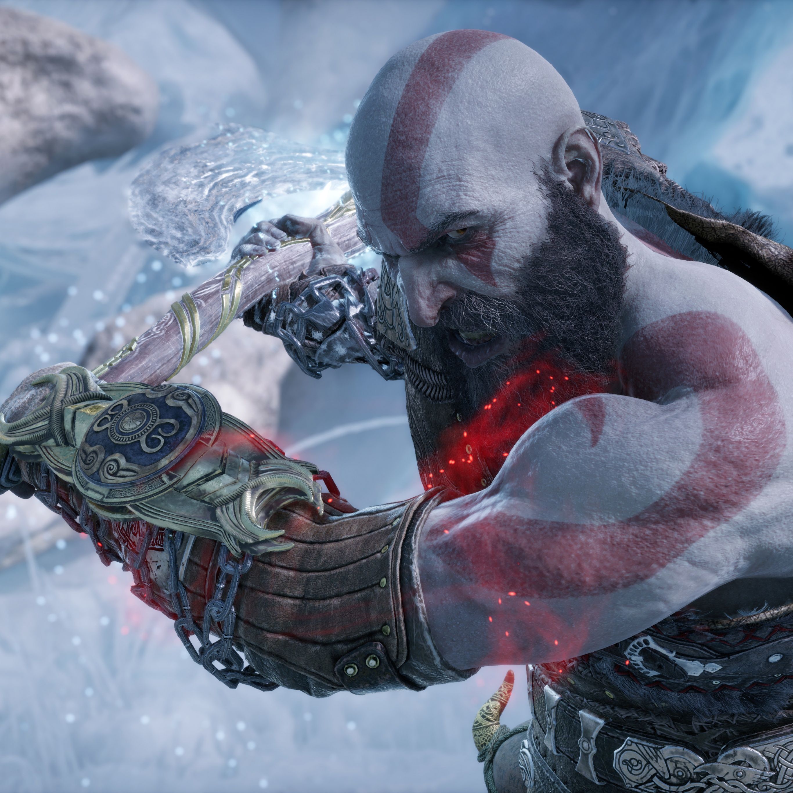 2732x2732 God of War Ragnarök Wallpaper 4K, Leviathan Axe, Kratos