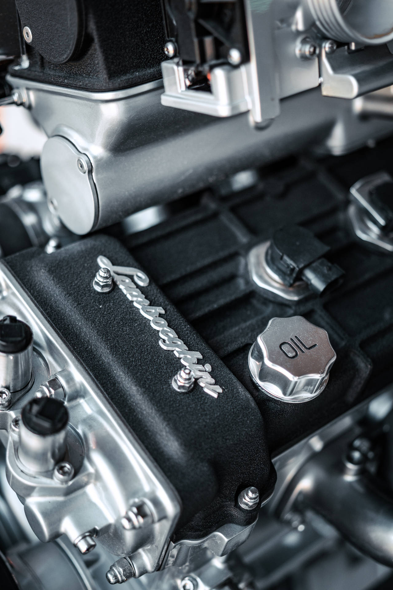 1280x1920 Download 4k Lamborghini Engine Wallpaper