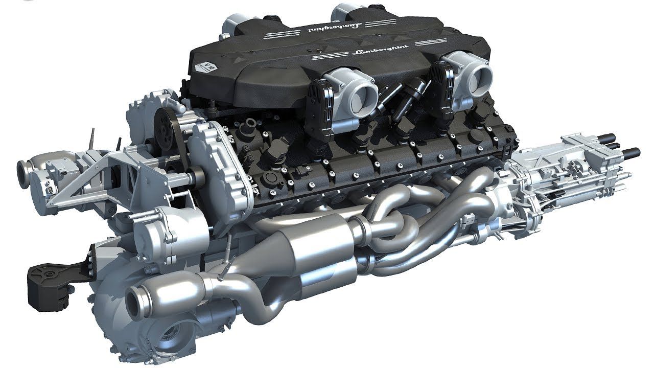 1280x720 Lamborghini V12 Engine 3D Model