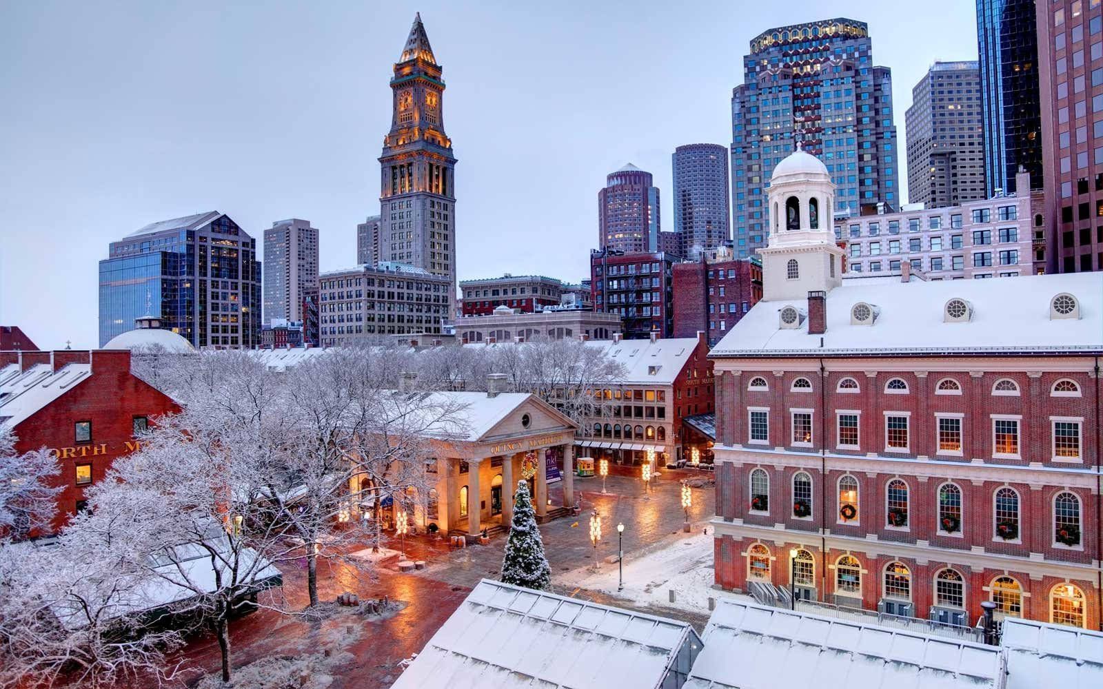 1600x1000 Download Caption: Pictureque Winter in Boston Wallpaper