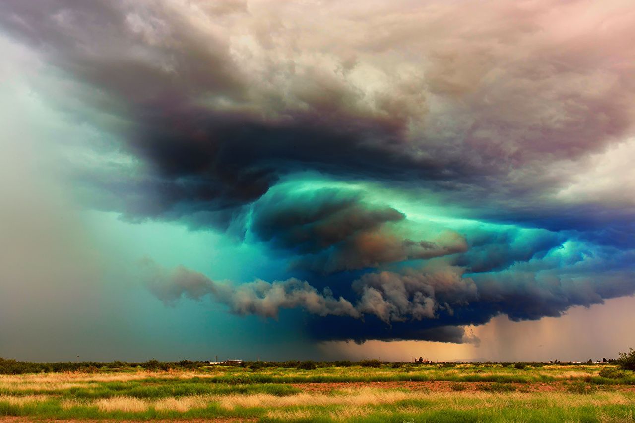 1280x853 Photos USA Arizona Thundercloud Nature Sky Grass Clouds